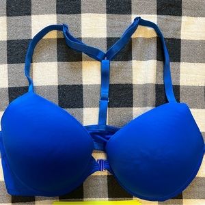 Royal blue VS PINK front snap bra size 34D